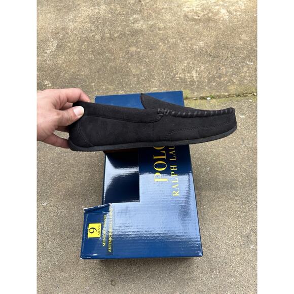 Polo Ralph Lauren Memory Foam Polo Bear Slippers Men\'s Size 9 Black main image 3